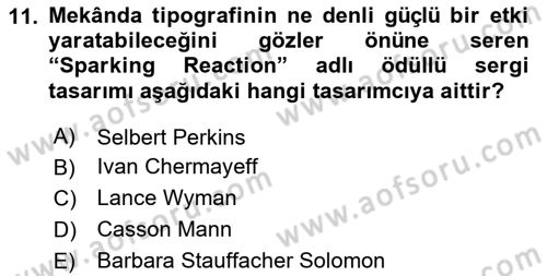 İleri Tipografi Dersi 2024 - 2025 Yılı Yaz Okulu Sınav Soruları 11. Soru