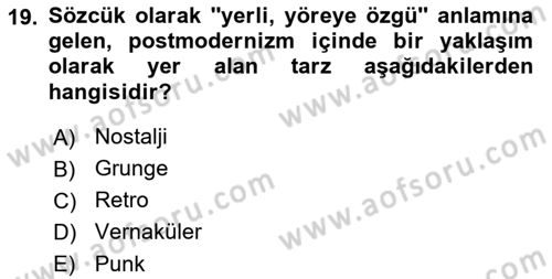 İleri Tipografi Dersi 2024 - 2025 Yılı Yaz Okulu Sınav Soruları 19. Soru