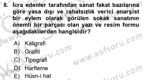 İleri Tipografi Dersi 2024 - 2025 Yılı Yaz Okulu Sınav Soruları 8. Soru