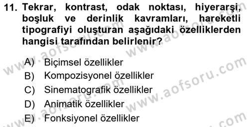 İleri Tipografi Dersi 2025 - 2026 Yılı (Vize) Ara Sınav Soruları 11. Soru