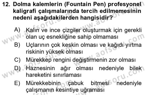 İleri Tipografi Dersi 2025 - 2026 Yılı (Final) Dönem Sonu Sınav Soruları 12. Soru