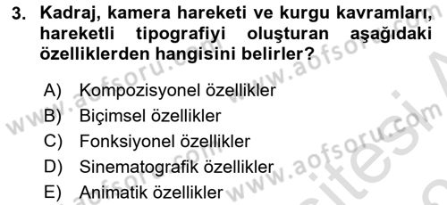 İleri Tipografi Dersi 2025 - 2026 Yılı (Final) Dönem Sonu Sınav Soruları 3. Soru