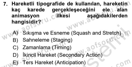 İleri Tipografi Dersi 2025 - 2026 Yılı Yaz Okulu Sınav Soruları 7. Soru
