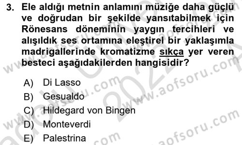Sanatta Eleştirel Düşünce Dersi Ara Sınavı Deneme Sınav Soruları 3. Soru