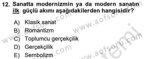 Sanatta Eleştirel Düşünce Dersi 2022 - 2023 Yılı (Final) Dönem Sonu Sınav Soruları 12. Soru