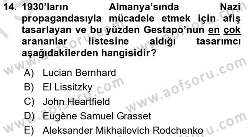 Sanatta Eleştirel Düşünce Dersi 2022 - 2023 Yılı (Final) Dönem Sonu Sınav Soruları 14. Soru