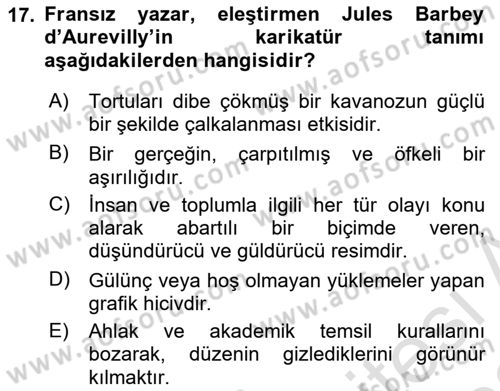 Sanatta Eleştirel Düşünce Dersi 2022 - 2023 Yılı (Final) Dönem Sonu Sınav Soruları 17. Soru