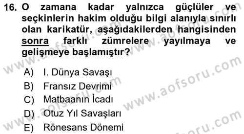 Sanatta Eleştirel Düşünce Dersi 2022 - 2023 Yılı Yaz Okulu Sınav Soruları 16. Soru