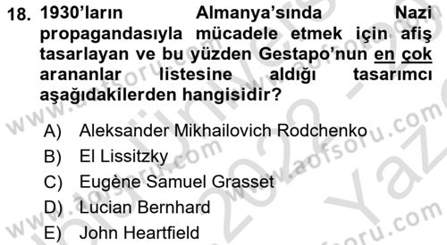 Sanatta Eleştirel Düşünce Dersi 2022 - 2023 Yılı Yaz Okulu Sınav Soruları 18. Soru