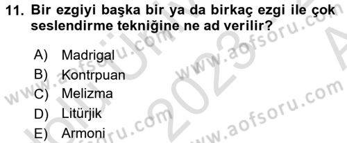 Sanatta Eleştirel Düşünce Dersi Ara Sınavı Deneme Sınav Soruları 11. Soru