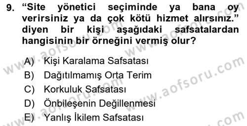Sanatta Eleştirel Düşünce Dersi 2023 - 2024 Yılı (Vize) Ara Sınav Soruları 9. Soru