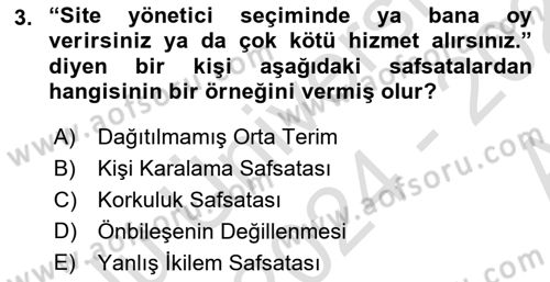 Sanatta Eleştirel Düşünce Dersi Ara Sınavı Deneme Sınav Soruları 3. Soru