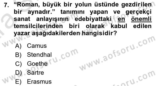 Sanatta Eleştirel Düşünce Dersi Ara Sınavı Deneme Sınav Soruları 7. Soru