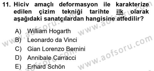 Sanatta Eleştirel Düşünce Dersi 2024 - 2025 Yılı (Final) Dönem Sonu Sınav Soruları 11. Soru