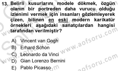 Sanatta Eleştirel Düşünce Dersi 2024 - 2025 Yılı (Final) Dönem Sonu Sınav Soruları 13. Soru