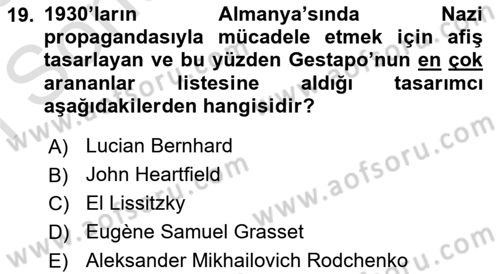 Sanatta Eleştirel Düşünce Dersi 2024 - 2025 Yılı (Final) Dönem Sonu Sınav Soruları 19. Soru