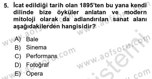 Sanatta Eleştirel Düşünce Dersi 2024 - 2025 Yılı (Final) Dönem Sonu Sınav Soruları 5. Soru