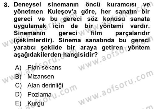 Sanatta Eleştirel Düşünce Dersi 2024 - 2025 Yılı (Final) Dönem Sonu Sınav Soruları 8. Soru