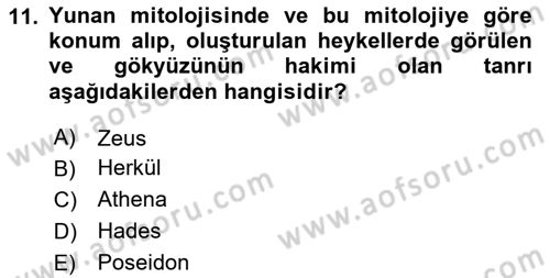 Sanatta Eleştirel Düşünce Dersi 2024 - 2025 Yılı Yaz Okulu Sınav Soruları 11. Soru