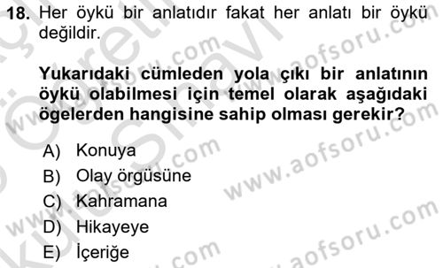 Sanatta Eleştirel Düşünce Dersi 2024 - 2025 Yılı Yaz Okulu Sınav Soruları 18. Soru