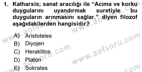 Sanatta Eleştirel Düşünce Dersi 2025 - 2026 Yılı (Vize) Ara Sınav Soruları 1. Soru