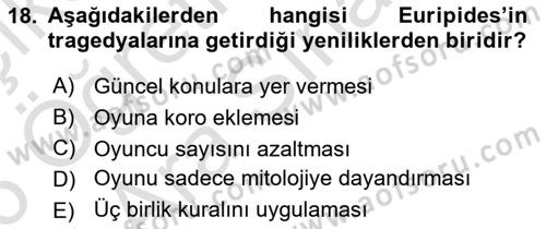 Sanatta Eleştirel Düşünce Dersi 2025 - 2026 Yılı (Vize) Ara Sınav Soruları 18. Soru