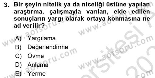 Sanatta Eleştirel Düşünce Dersi 2025 - 2026 Yılı (Vize) Ara Sınav Soruları 3. Soru