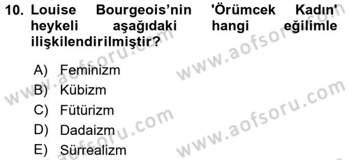 Sanatta Eleştirel Düşünce Dersi 2025 - 2026 Yılı (Final) Dönem Sonu Sınav Soruları 10. Soru
