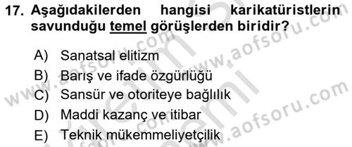 Sanatta Eleştirel Düşünce Dersi 2025 - 2026 Yılı (Final) Dönem Sonu Sınav Soruları 17. Soru