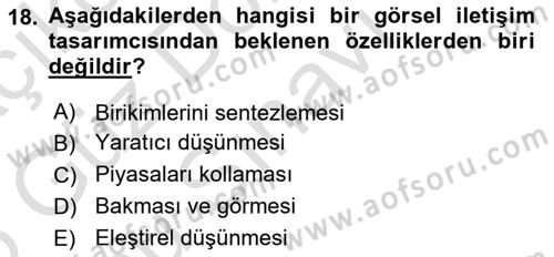 Sanatta Eleştirel Düşünce Dersi 2025 - 2026 Yılı (Final) Dönem Sonu Sınav Soruları 18. Soru