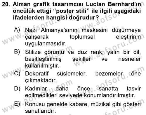 Sanatta Eleştirel Düşünce Dersi 2025 - 2026 Yılı (Final) Dönem Sonu Sınav Soruları 20. Soru