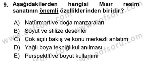 Sanatta Eleştirel Düşünce Dersi 2025 - 2026 Yılı (Final) Dönem Sonu Sınav Soruları 9. Soru