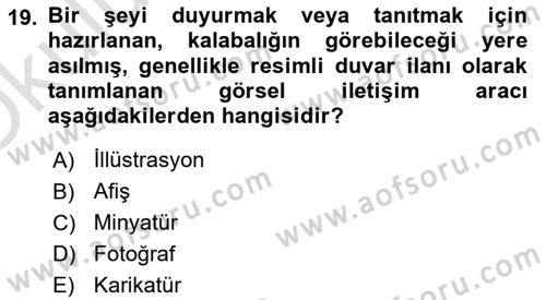 Sanatta Eleştirel Düşünce Dersi 2025 - 2026 Yılı Yaz Okulu Sınav Soruları 19. Soru