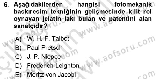 Dijital Grafik Üretim Ve Çoğaltım Teknikleri Dersi 2023 - 2024 Yılı Yaz Okulu Sınav Soruları 6. Soru