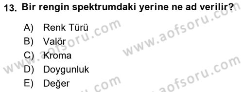 Grafik Üretim Ve Dijital Çoğaltım Teknikleri Dersi 2022 - 2023 Yılı Yaz Okulu Sınav Soruları 13. Soru