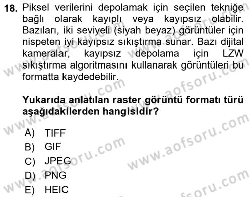 Grafik Üretim Ve Dijital Çoğaltım Teknikleri Dersi 2022 - 2023 Yılı Yaz Okulu Sınav Soruları 18. Soru