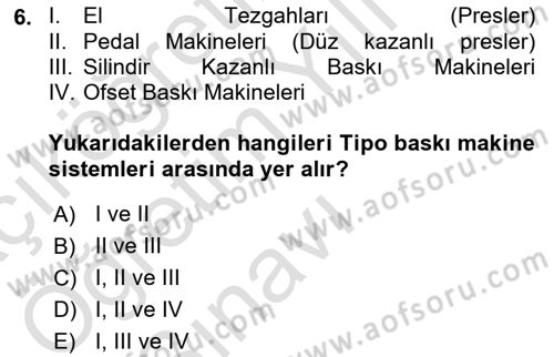 Grafik Üretim Ve Dijital Çoğaltım Teknikleri Dersi 2022 - 2023 Yılı Yaz Okulu Sınav Soruları 6. Soru