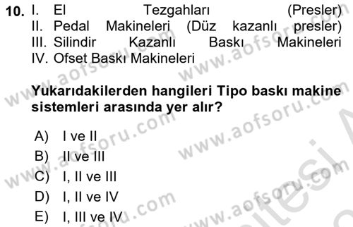 Grafik Üretim Ve Dijital Çoğaltım Teknikleri Dersi 2023 - 2024 Yılı (Vize) Ara Sınav Soruları 10. Soru