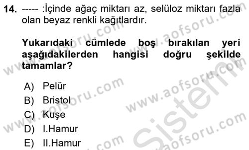 Grafik Üretim Ve Dijital Çoğaltım Teknikleri Dersi Dönem Sonu Sınavı Deneme Sınav Soruları 14. Soru