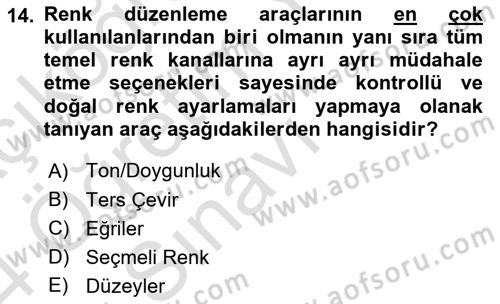 Grafik Üretim Ve Dijital Çoğaltım Teknikleri Dersi 2023 - 2024 Yılı Yaz Okulu Sınav Soruları 14. Soru