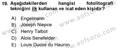 Grafik Üretim Ve Dijital Çoğaltım Teknikleri Dersi 2024 - 2025 Yılı (Vize) Ara Sınav Soruları 19. Soru