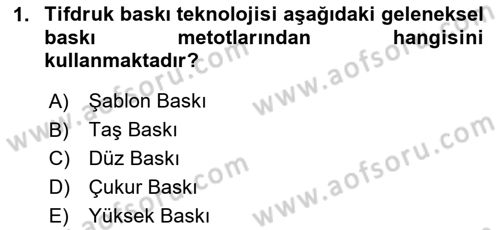 Grafik Üretim Ve Dijital Çoğaltım Teknikleri Dersi 2025 - 2026 Yılı (Vize) Ara Sınav Soruları 1. Soru
