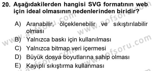 Grafik Üretim Ve Dijital Çoğaltım Teknikleri Dersi 2025 - 2026 Yılı (Final) Dönem Sonu Sınav Soruları 20. Soru