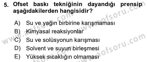 Grafik Üretim Ve Dijital Çoğaltım Teknikleri Dersi 2025 - 2026 Yılı (Final) Dönem Sonu Sınav Soruları 5. Soru