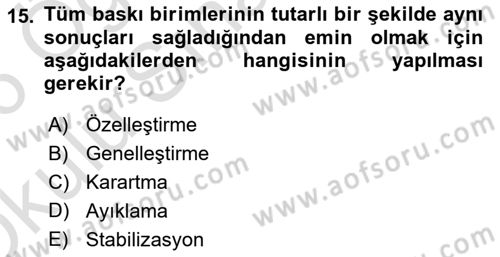 Grafik Üretim Ve Dijital Çoğaltım Teknikleri Dersi 2025 - 2026 Yılı Yaz Okulu Sınav Soruları 15. Soru