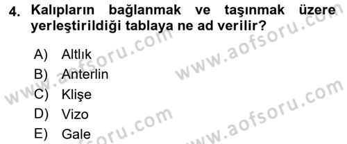 Grafik Üretim Ve Dijital Çoğaltım Teknikleri Dersi 2025 - 2026 Yılı Yaz Okulu Sınav Soruları 4. Soru