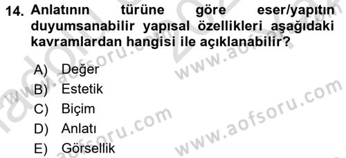 Görsel Tasarımda Yaratıcı Düşünme Teknikleri Dersi 2022 - 2023 Yılı Yaz Okulu Sınav Soruları 14. Soru