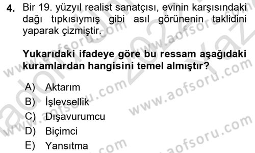 Görsel Tasarımda Yaratıcı Düşünme Teknikleri Dersi 2022 - 2023 Yılı Yaz Okulu Sınav Soruları 4. Soru