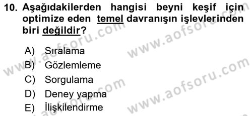 Görsel Tasarımda Yaratıcı Düşünme Teknikleri Dersi 2023 - 2024 Yılı (Vize) Ara Sınav Soruları 10. Soru