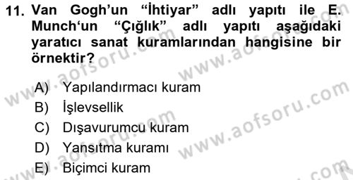 Görsel Tasarımda Yaratıcı Düşünme Teknikleri Dersi 2023 - 2024 Yılı (Vize) Ara Sınav Soruları 11. Soru